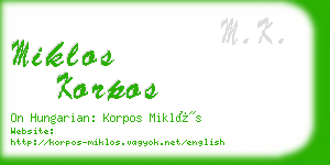 miklos korpos business card